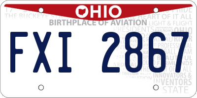 OH license plate FXI2867
