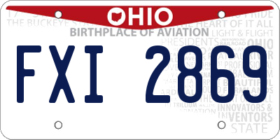 OH license plate FXI2869