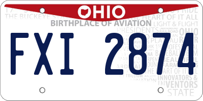 OH license plate FXI2874