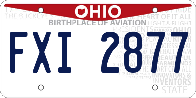 OH license plate FXI2877