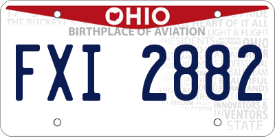 OH license plate FXI2882