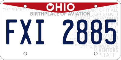 OH license plate FXI2885