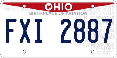 OH license plate FXI2887