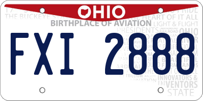 OH license plate FXI2888