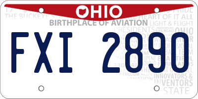 OH license plate FXI2890