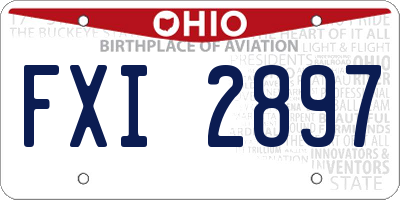 OH license plate FXI2897