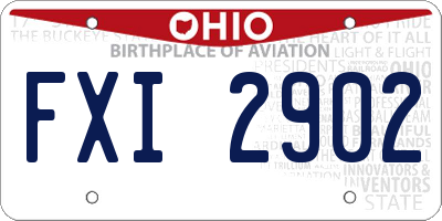 OH license plate FXI2902