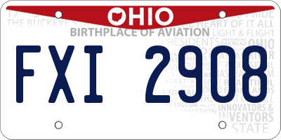 OH license plate FXI2908