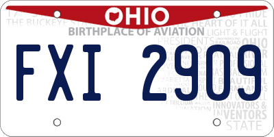 OH license plate FXI2909