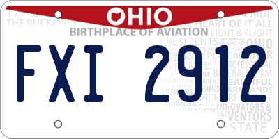 OH license plate FXI2912