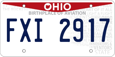 OH license plate FXI2917