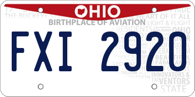 OH license plate FXI2920