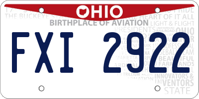 OH license plate FXI2922
