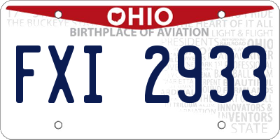 OH license plate FXI2933