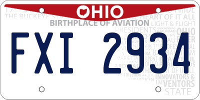 OH license plate FXI2934