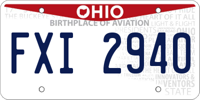 OH license plate FXI2940