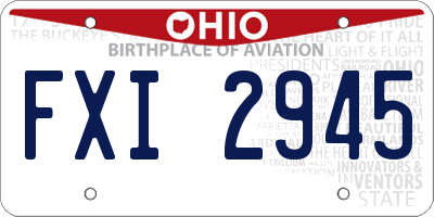 OH license plate FXI2945