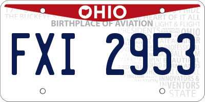 OH license plate FXI2953