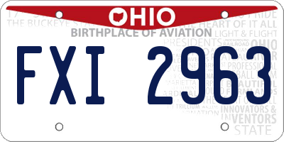 OH license plate FXI2963