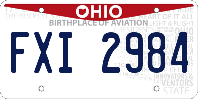 OH license plate FXI2984