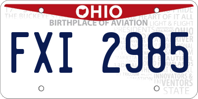 OH license plate FXI2985
