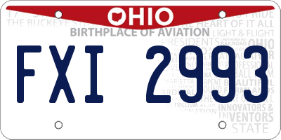 OH license plate FXI2993