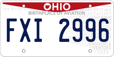 OH license plate FXI2996