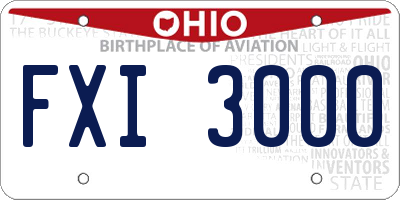 OH license plate FXI3000