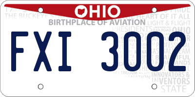 OH license plate FXI3002