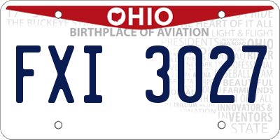 OH license plate FXI3027