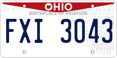OH license plate FXI3043