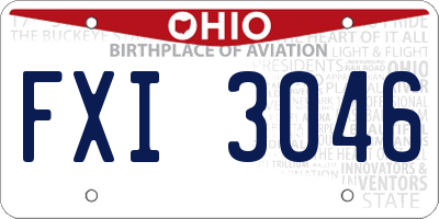 OH license plate FXI3046