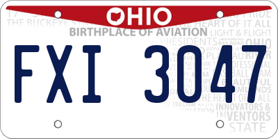 OH license plate FXI3047