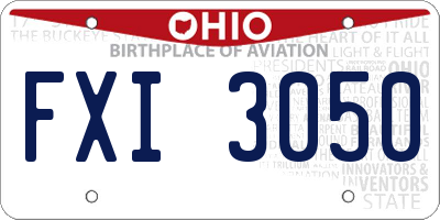 OH license plate FXI3050
