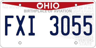 OH license plate FXI3055