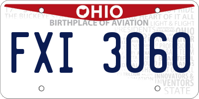 OH license plate FXI3060