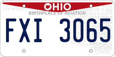 OH license plate FXI3065