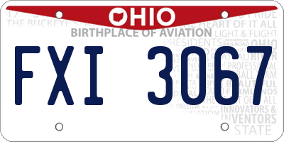 OH license plate FXI3067