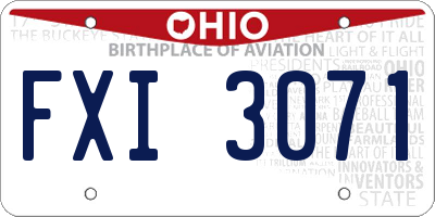 OH license plate FXI3071