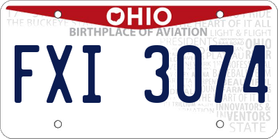 OH license plate FXI3074