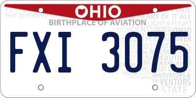 OH license plate FXI3075