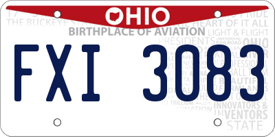 OH license plate FXI3083