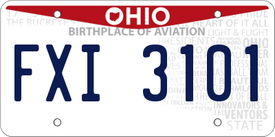 OH license plate FXI3101