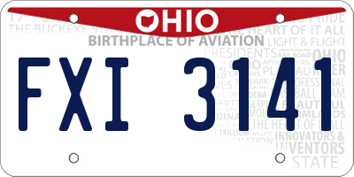 OH license plate FXI3141