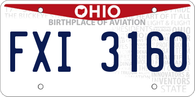 OH license plate FXI3160