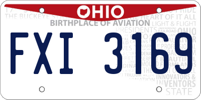 OH license plate FXI3169