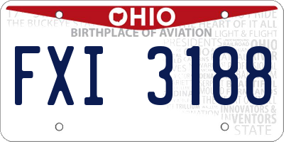 OH license plate FXI3188