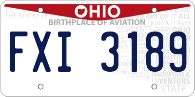 OH license plate FXI3189