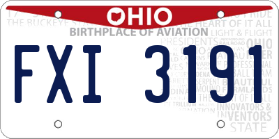 OH license plate FXI3191