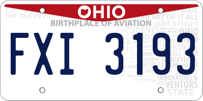 OH license plate FXI3193